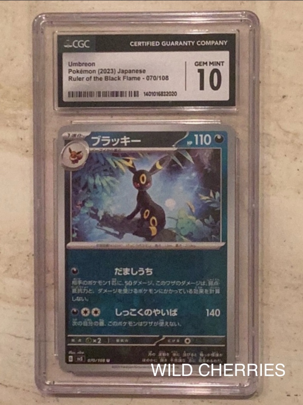 Umbreon Ruler Of The Black Flame 070/108 Pokemon Japanese 2023 CGC 10 #70 SV3